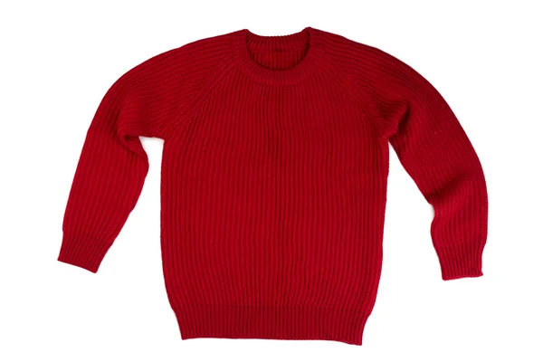 Červený pletený svetr. — Stock fotografie