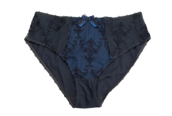 Blue with gray lace panties. — Stock Photo, Image