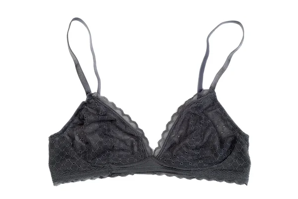 Reggiseno in pizzo raso grigio — Foto Stock