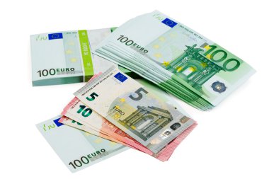 Farklı mezhep closeup Euro banknot
