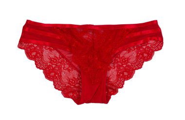 Kırmızı fishnet iç çamaşırı beyaz izole