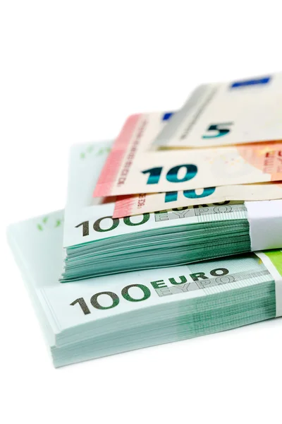 Banknotes 100, 10 and 5 euros — Stock Photo, Image