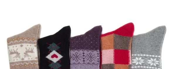 Spousta pletených vlněných ponožek — Stock fotografie