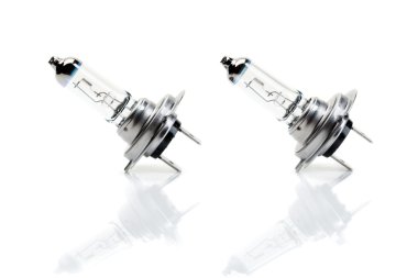 A pair of beam bulb H7 with reflection. clipart