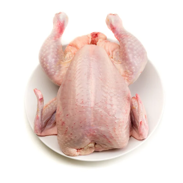 Rå kyckling isolera på vit — Stockfoto