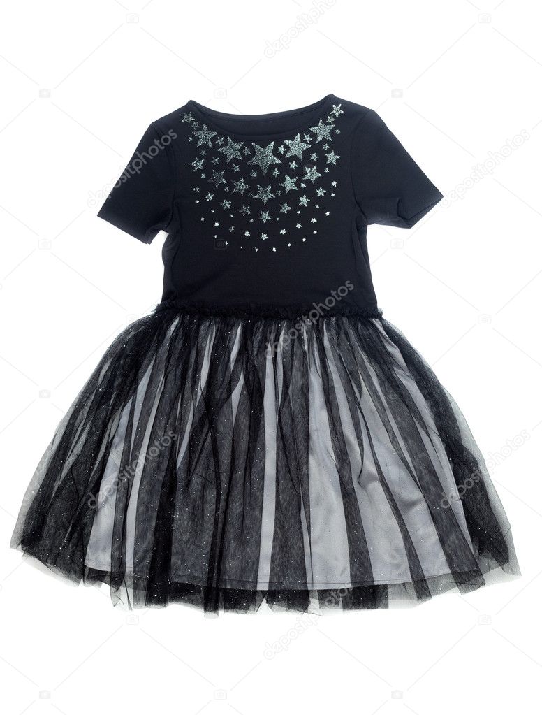 black dress with a pattern of stars