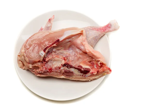 Carne cruda, primer plano del muslo de pollo —  Fotos de Stock