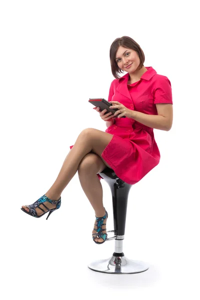 Girl with tablet computer — Stock Photo, Image