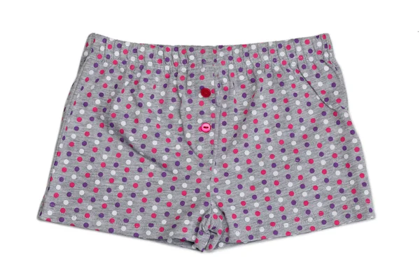 Gray shorts with polka dots — Stock Photo, Image