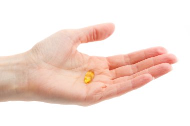 Omega 3 hapı içinde belgili tanımlık palmiye