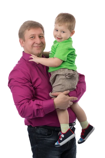 Retrato de um pai com um filho de 3 anos — Fotografia de Stock