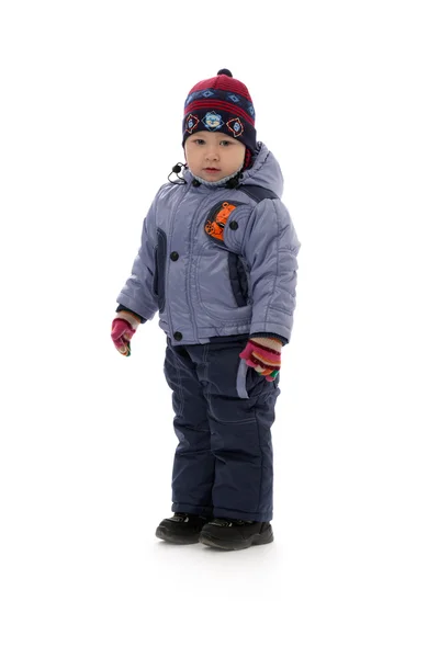 Enfant de trois ans en vêtements d'hiver — Photo