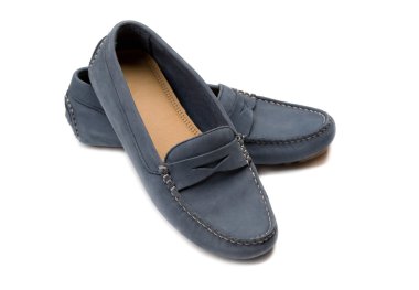 Mavi süet ayakkabı.