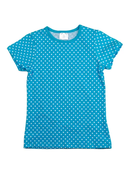 Modré tričko s bílými puntíky — Stock fotografie