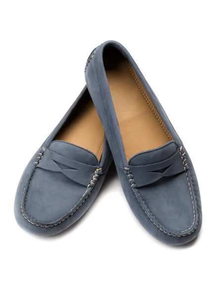 Zapatos de gamuza azul . — Foto de Stock