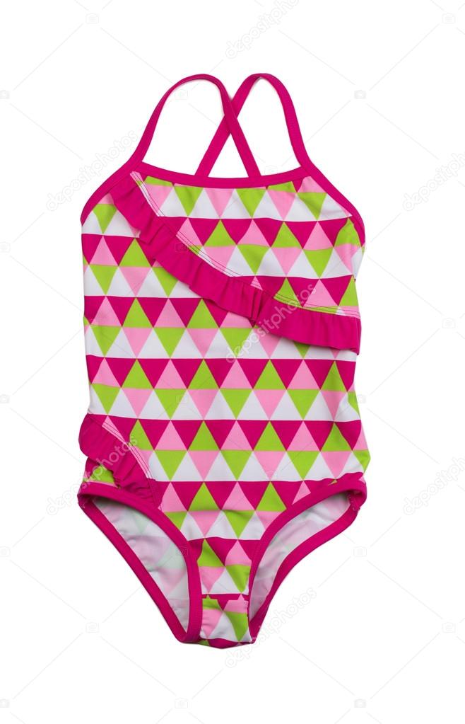 Colorful fused kids swimsuit