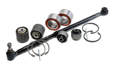 Set of automotive parts, thrust bearings, retaining rings, hobs 