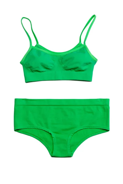 Sada zelená spodní prádlo — Stock fotografie
