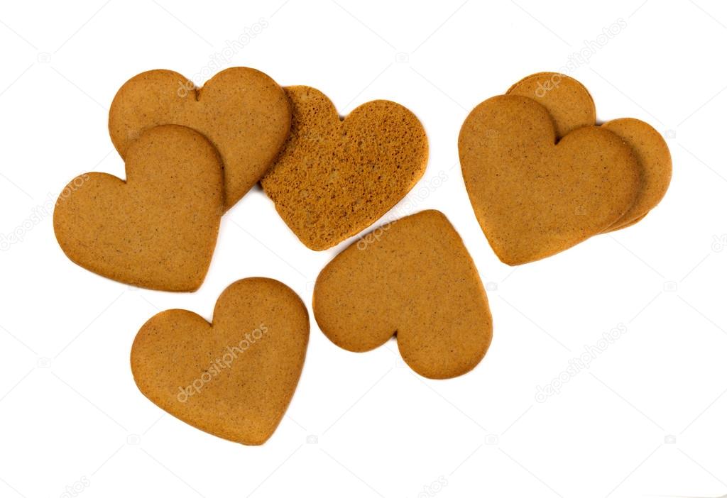 cookies in the shape of heart isolate