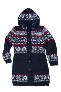 bir kukuleta ile örme kazak