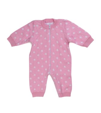 Örgü pembe tulumu.