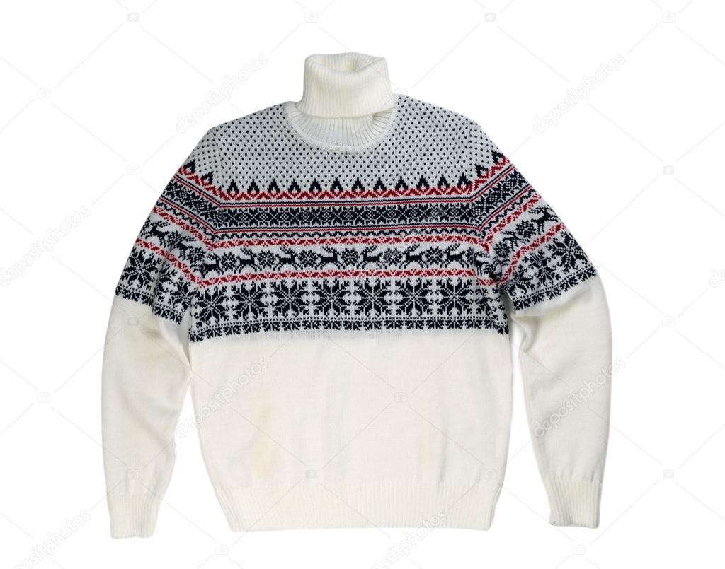 Light knitted sweater with a pattern deer.
