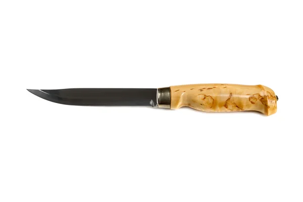 Lovecký nůž s dřevěnou rukojetí — Stock fotografie