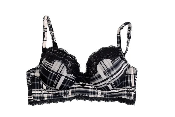 Fashionable bra with a checkered pattern — Stock Photo, Image