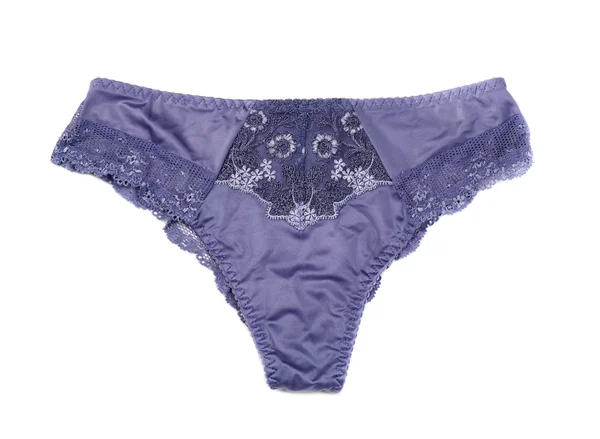 Blue satin panties women. — Stock Photo, Image