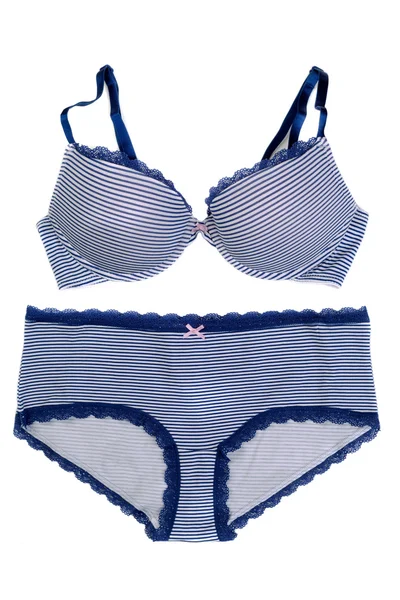 Biancheria intima a strisce blu set . — Foto Stock