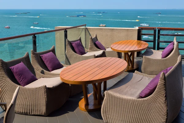 Restaurante con vistas al mar — Foto de Stock