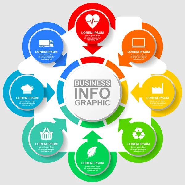 Business Infographic Διανυσματικό Πρότυπο Για Την Παρουσίαση Διάγραμμα Απεικόνιση Έννοια — Φωτογραφία Αρχείου