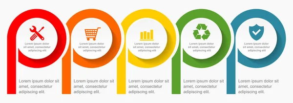 Șablon Vectorial Infografic Afaceri Opțiuni Ilustrație Design Plat Eps — Fotografie, imagine de stoc