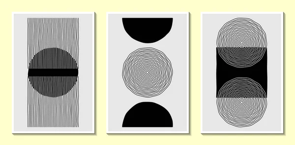 Модні Абстрактні Креативні Мінімалістичні Художні Ручні Розписані Геометричні Композиції Оздоблення — стокове фото