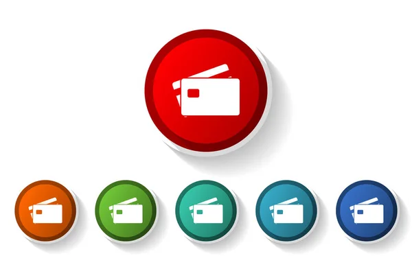 Eps 10中6色选项的信用卡 支付向量图标集 平面设计符号集合 — 图库照片