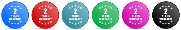 Warranty Guarantee Year Vector Icons Set Circle Gradient Buttons Colors — Stock Photo, Image