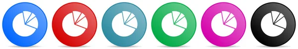 Diagram Vektorových Ikon Sada Kruhových Přechodových Tlačítek Barevných Variantách Pro — Stock fotografie