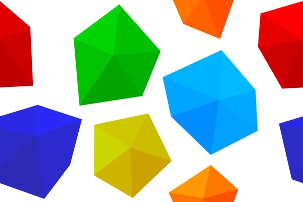 Färgglada Polygon Triangulär Geometrisk Abstrakt Sömlös Bakgrund Vektorillustration Eps För — Stockfoto