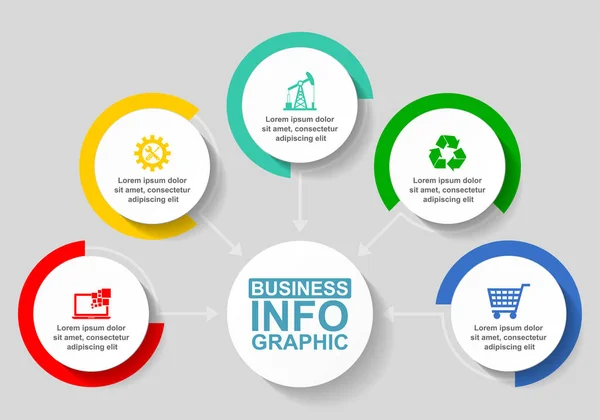 Płaskie Projektowanie Biznesowe Szablon Infograficzny Prezentacji Schemat Webinarium Ilustracja Wektora — Zdjęcie stockowe