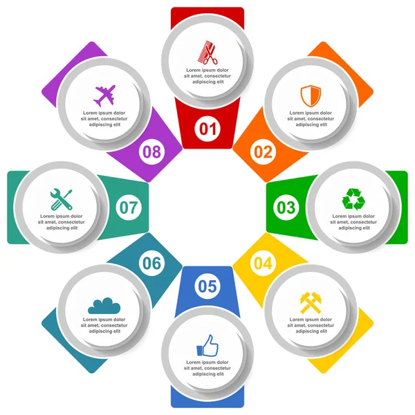 Design Modern Șablon Vectorial Circular Infografic Pentru Prezentare Diagramă Webinar — Fotografie, imagine de stoc