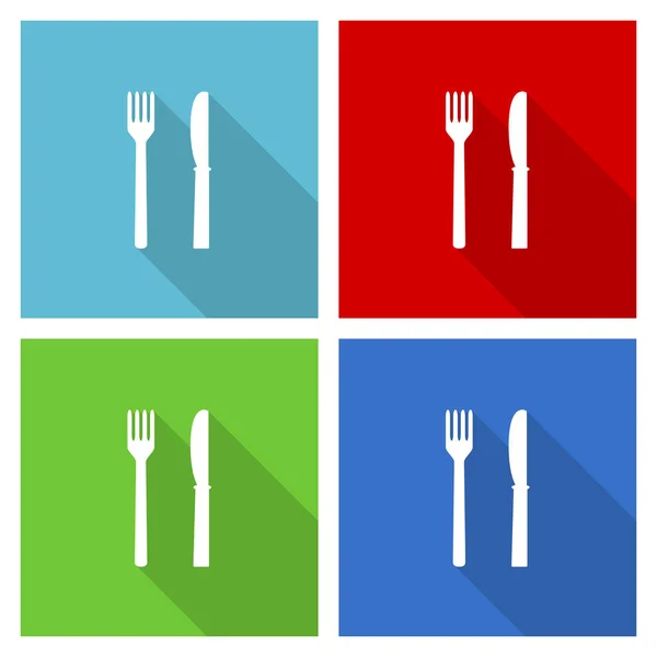 Mănâncă Set Pictograme Design Plat Ilustrație Vectorială Eps Pentru Webdesign — Fotografie, imagine de stoc