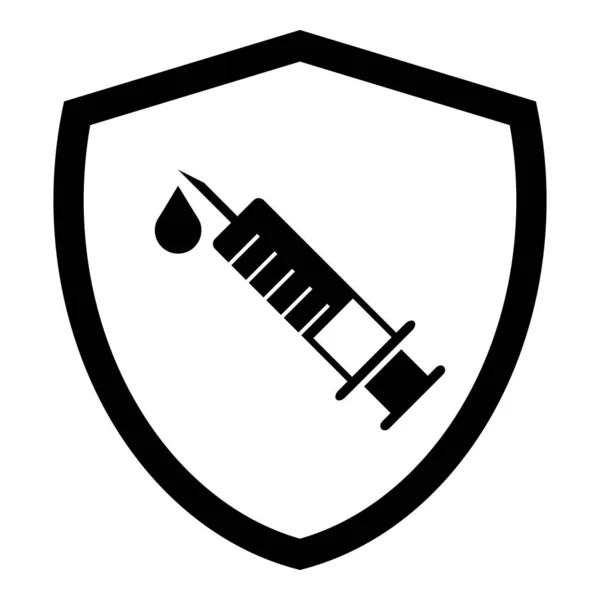 Tiro Gripe Simples Ícone Vetor Vacina Isolado Fundo Branco — Fotografia de Stock
