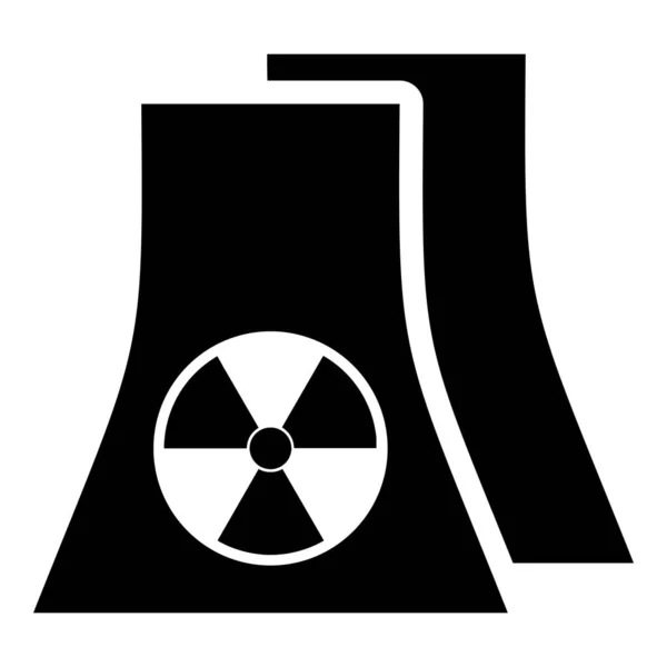 Reactor Nuclear Simple Icono Vector Planta Energía Aislado Sobre Fondo — Vector de stock