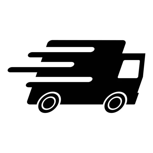 Eenvoudige Truck Snelheid Levering Vector Pictogram Geïsoleerd Witte Achtergrond — Stockvector