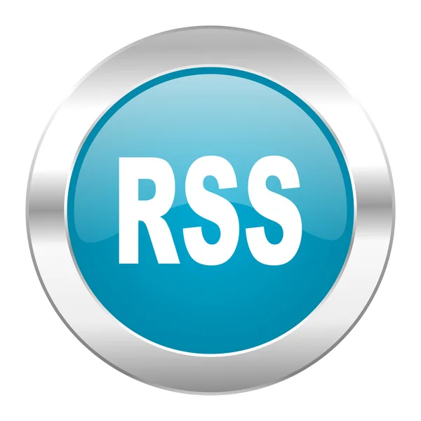 Rss інтернет синя іконка — стокове фото