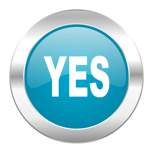 Yes internet blue icon — Stock Photo, Image