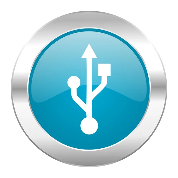 USB-internet blauwe pictogram — Stockfoto