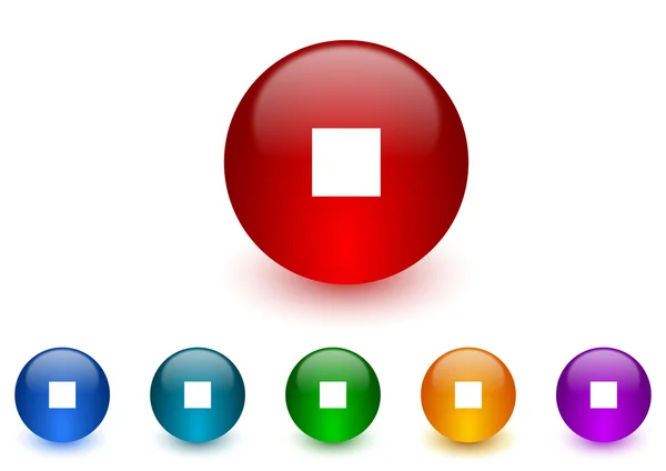 Stop internet icons colorful set — Stock Photo, Image