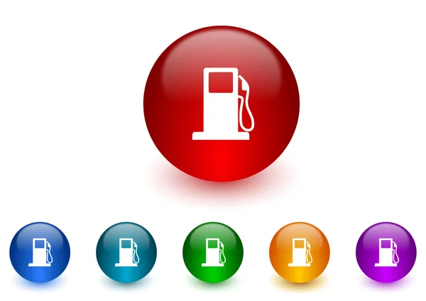 Benzine internet pictogrammen kleurrijke set — Stockfoto