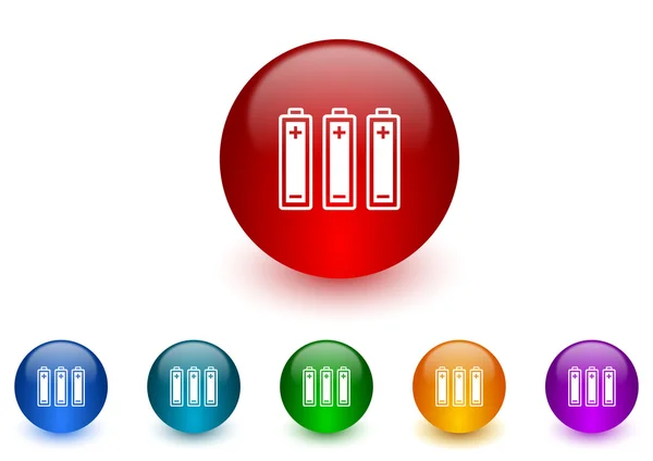 Battery internet icons colorful set — Stock Photo, Image